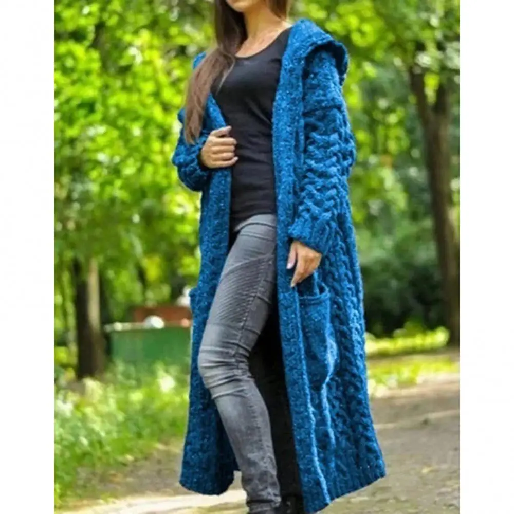Women Hood Solid Color Sweater Coat Long Sleeve Cardigan Braid Knit Hooded Overcoat
Women Hood Solid Color Sweater Coat Long Sleeve Cardigan Braid Knit Hooded Overcoat