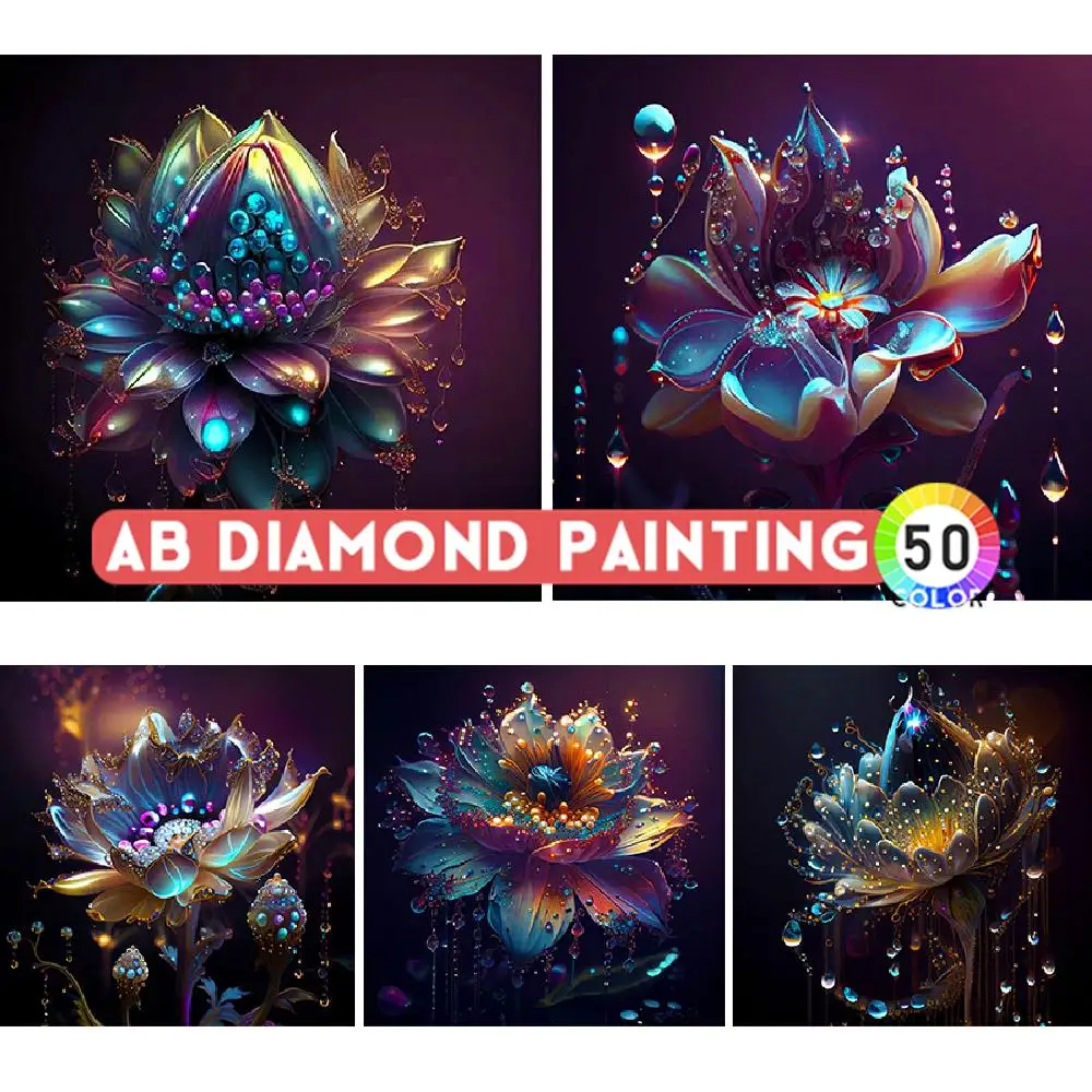 Набор для алмазной живописи, алмазная 5d-картина «сделай сам» в виде цветка с кристаллами круглой формы, для домашнего декора, рукоделия, вышивки крестиком