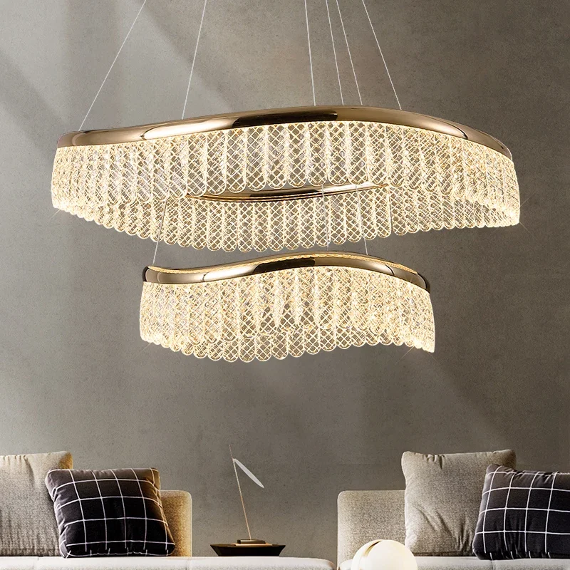 

Modest Led Crystal Ceiling Pendant Light for Living Dining Table Room Decor Hotel Hall Hanging Chandeliers Lamps Home Appliance
