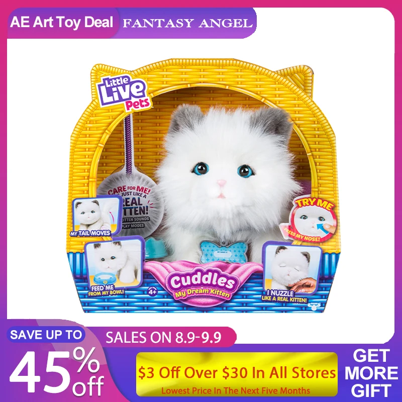 Милые домашние животные Cuddles My Dream, котенок, игрушка для девочек, три кошки, игрушки для детей, подарок, белый котенок, плюшевые игрушки, электронные
Милые домашние животные Cuddles My Dream, котенок, игрушка для девочек, три кошки, игрушки для детей, подарок, белый котенок, плюшевые игрушки, электронные