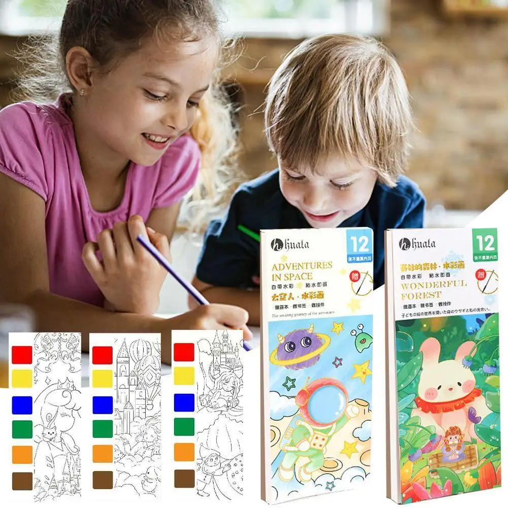 20 Sheets Travel Diy Solid Watercolor Book Paint Set Drawing Supplies Watercolor Kids Art Coloring Brushes Line Paint Book Y2l2
20 Sheets Travel Diy Solid Watercolor Book Paint Set Drawing Supplies Watercolor Kids Art Coloring Brushes Line Paint Book Y2l2
