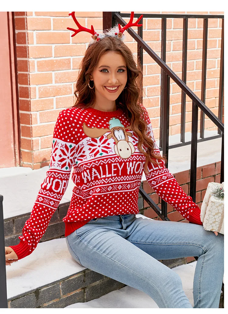 Sweater Women Christmas Deer Knitted Long Sleeve Round Neck Ladies Jumper Chic Casual Winter Autumn Pullover Clothes Plus Size
Sweater Women Christmas Deer Knitted Long Sleeve Round Neck Ladies Jumper Chic Casual Winter Autumn Pullover Clothes Plus Size