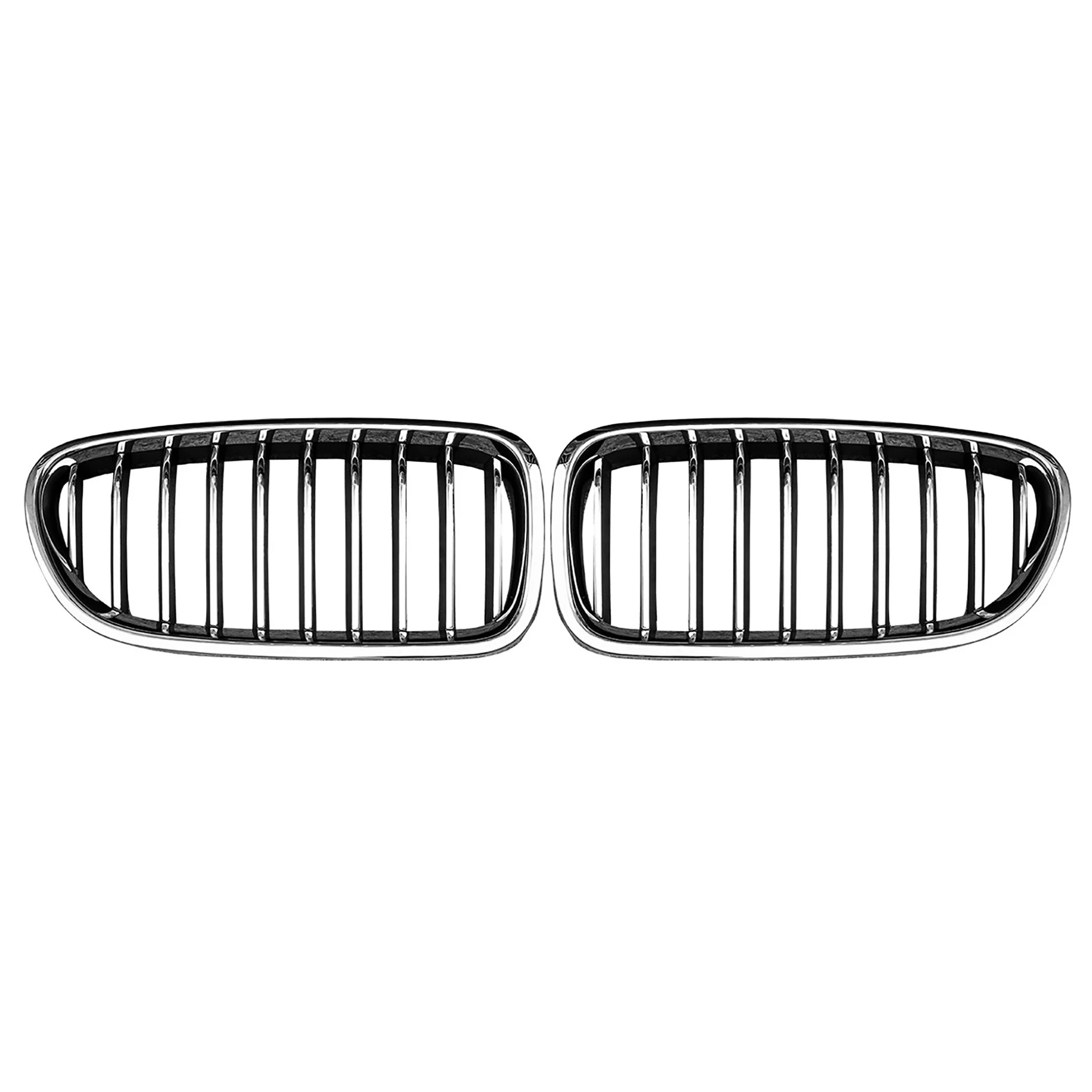 

2Pcs Car Front Hood Kidney Grille Grill Mesh Chrome Racing Grills for BMW 5 Series F10/F11 M5 520I 523I 2014-2017