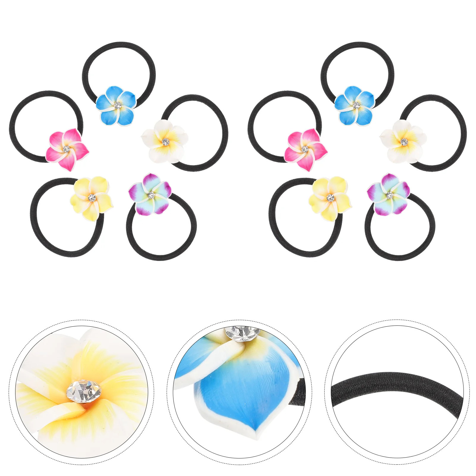 Lalafina Hair Clips 10Pcs Plumeria Hair Ties Soft Ceramic Hair Ring Flower Hair Rope Black Rubber Band Flower Hair Bands Girls
Lalafina Hair Clips 10Pcs Plumeria Hair Ties Soft Ceramic Hair Ring Flower Hair Rope Black Rubber Band Flower Hair Bands Girls