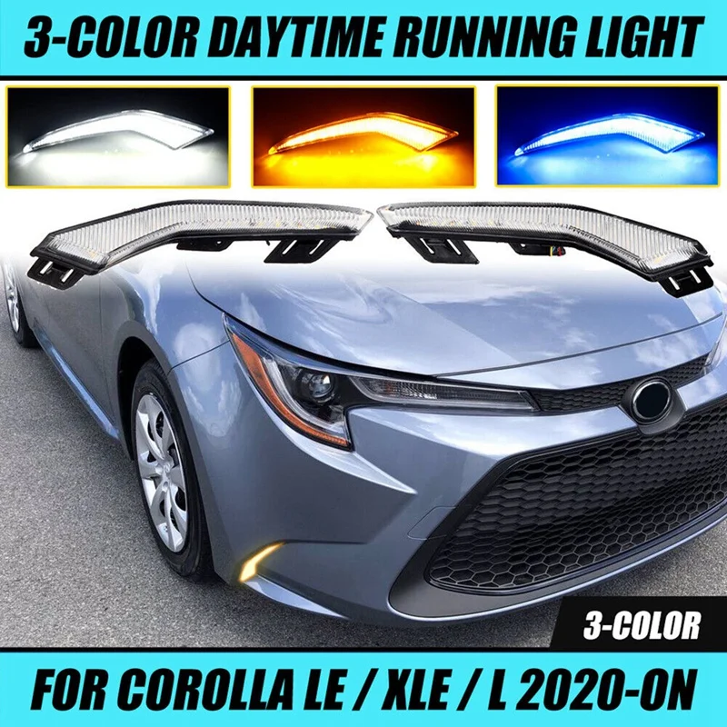 

Светодиодный ные лампы на передний бампер, дневные ходовые огни, противотуманные дневные ходосветильник огни для моделей Toyota Corolla 2020-2021 L LE XLE