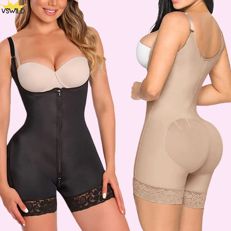 

Invisible Zipper High Back Slimming Fajas Lace Bodysuit Body Shaper Breathable For Women Tummy Control Shapewear Waist Trainer