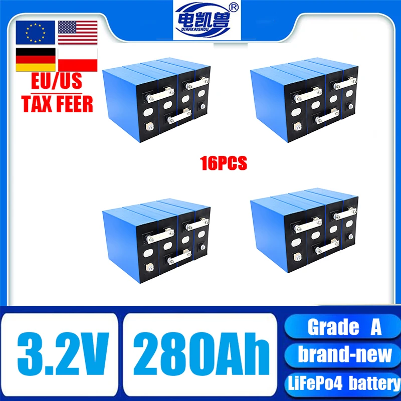 Оригинальная Аккумуляторная Батарея 280Ah Lifepo4 3,2 В, система хранения солнечных батарей gradeA, аккумуляторная батарея RV DIY, не облагается пошлиной ЕС/США
Оригинальная Аккумуляторная Батарея 280Ah Lifepo4 3,2 В, система хранения солнечных батарей gradeA, аккумуляторная батарея RV DIY, не облагается пошлиной ЕС/США