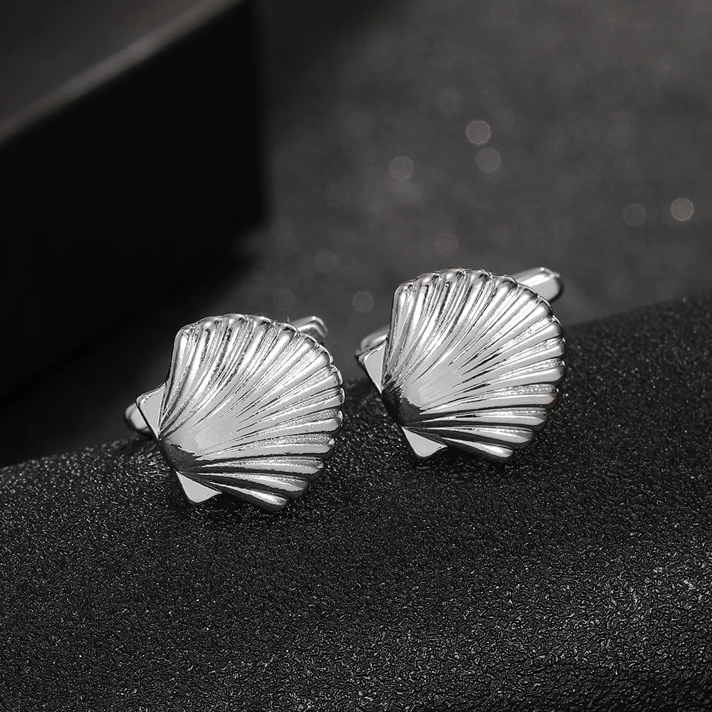 Personality Mens Sea Shell Cufflinks Silver Pectinid Cuff Links For Boys French Shirt Suit Jewelry
Personality Mens Sea Shell Cufflinks Silver Pectinid Cuff Links For Boys French Shirt Suit Jewelry