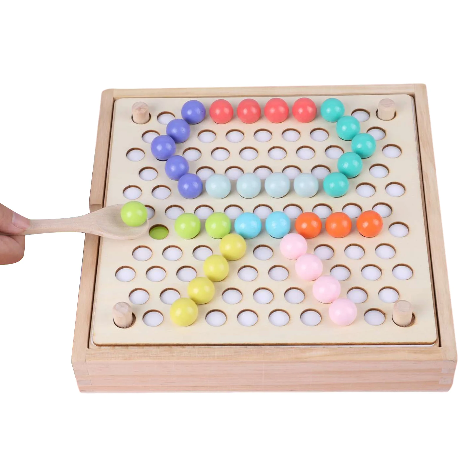 Wooden Board Bead Game Rainbow Color Beads Game Montessori Toys Board Game Rainbow Colorful Bead Ball Elimination Game Puzzle
Wooden Board Bead Game Rainbow Color Beads Game Montessori Toys Board Game Rainbow Colorful Bead Ball Elimination Game Puzzle