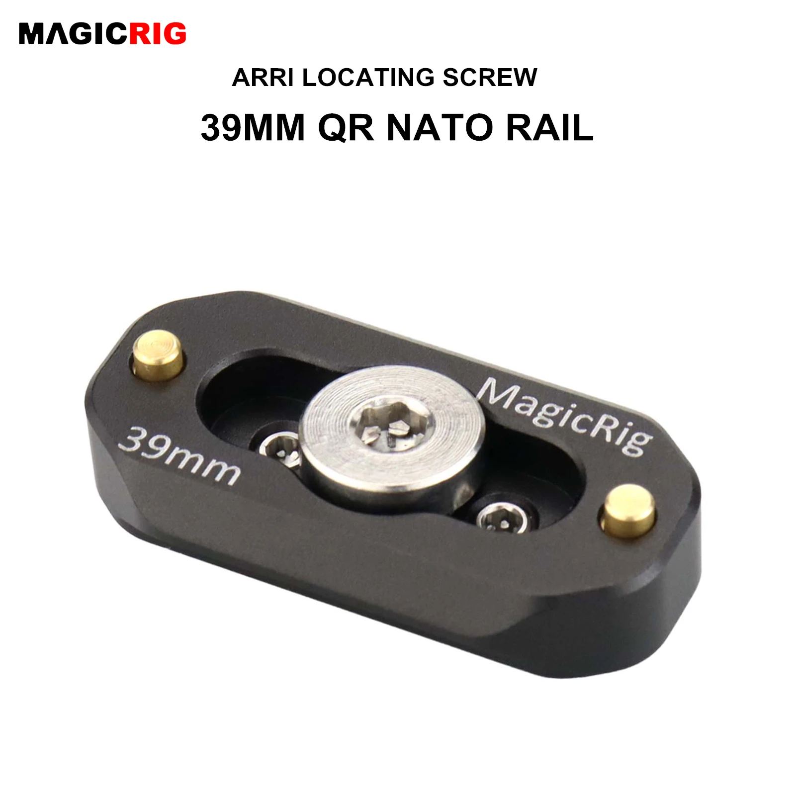 

MAGICRIG Camera Quick Release Safety NATO Rail 3.9cm 1.53 Inches Long with 3/8'' Screw for ARRI Hole /NATO Handle /Camere Cage