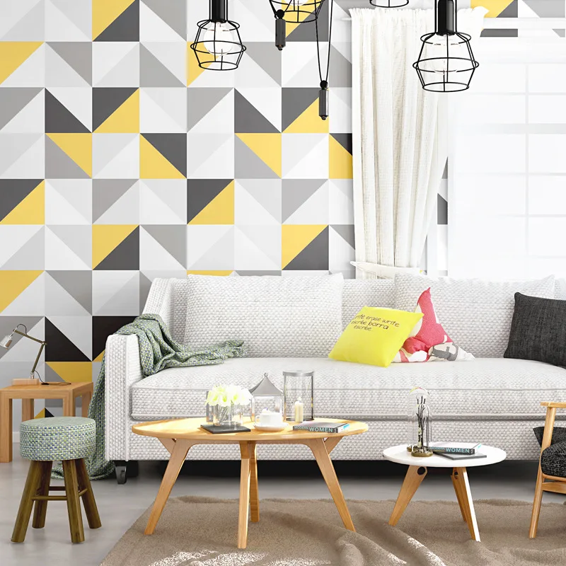 Removable Gray Yellow Bedroom Wall Paper Wallpaper Triangles Geometric Modern Geo Print Non-self-adhesive Wallpaper 9.5M Roll
Removable Gray Yellow Bedroom Wall Paper Wallpaper Triangles Geometric Modern Geo Print Non-self-adhesive Wallpaper 9.5M Roll