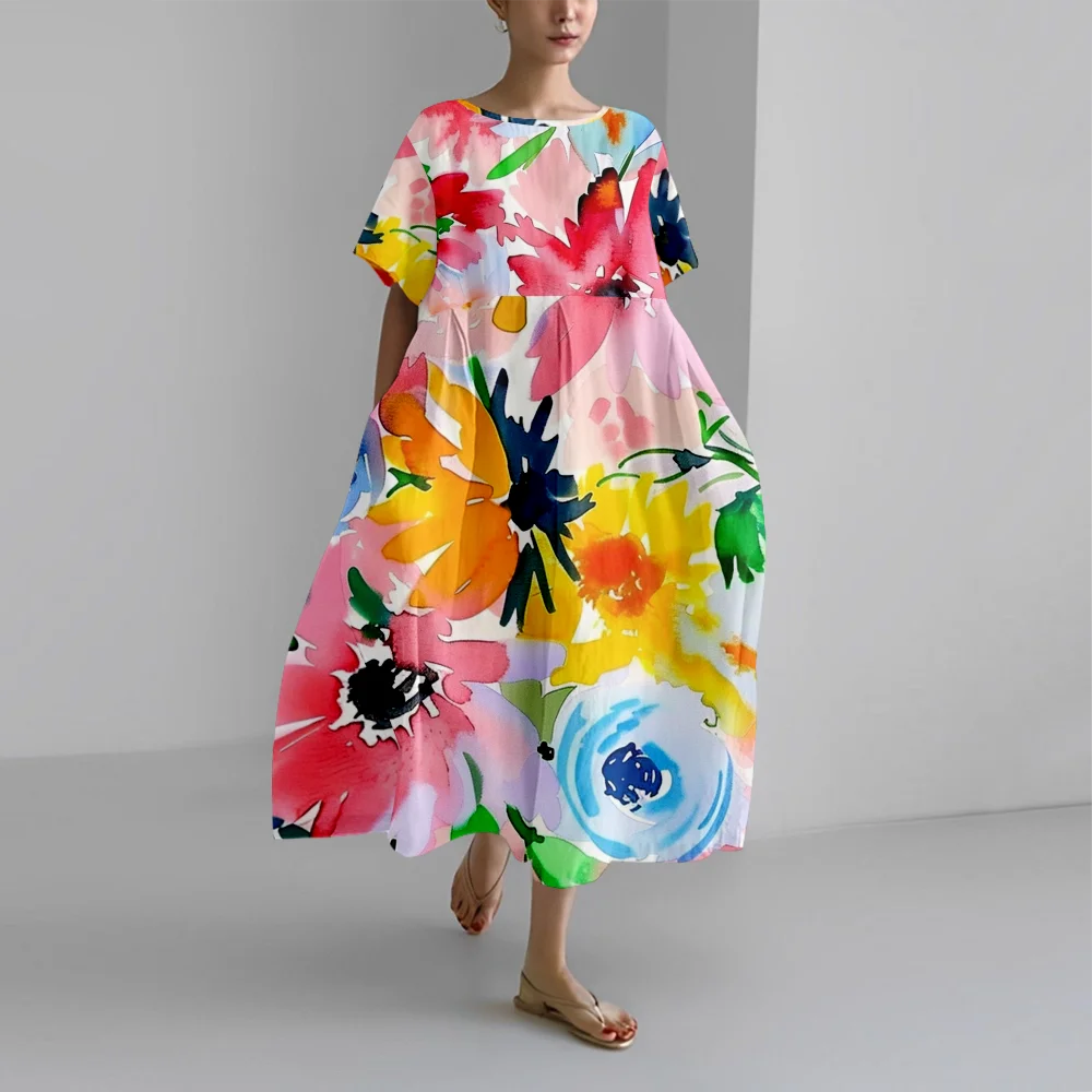 Summer Dress Floral Beach Dresses Luxury Stylish Oversize Dress Fashion Women Party Girl Popular Clothes Vestido Elegant Robe
Summer Dress Floral Beach Dresses Luxury Stylish Oversize Dress Fashion Women Party Girl Popular Clothes Vestido Elegant Robe