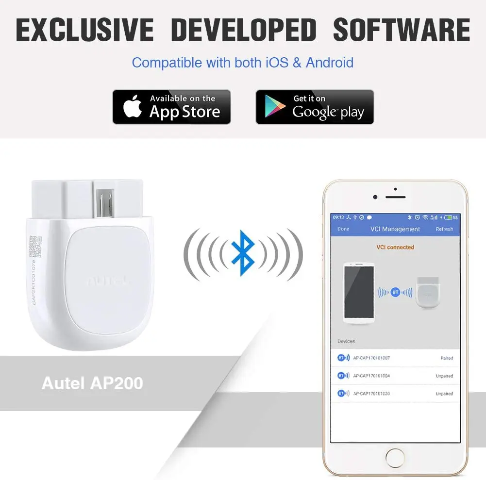 Autel AP200 OBD OBD2 Bluetooth Scanner Car Diagnostic Tools Full OBDII code reader All System Automotive Diagnosis PK AP200
Autel AP200 OBD OBD2 Bluetooth Scanner Car Diagnostic Tools Full OBDII code reader All System Automotive Diagnosis PK AP200