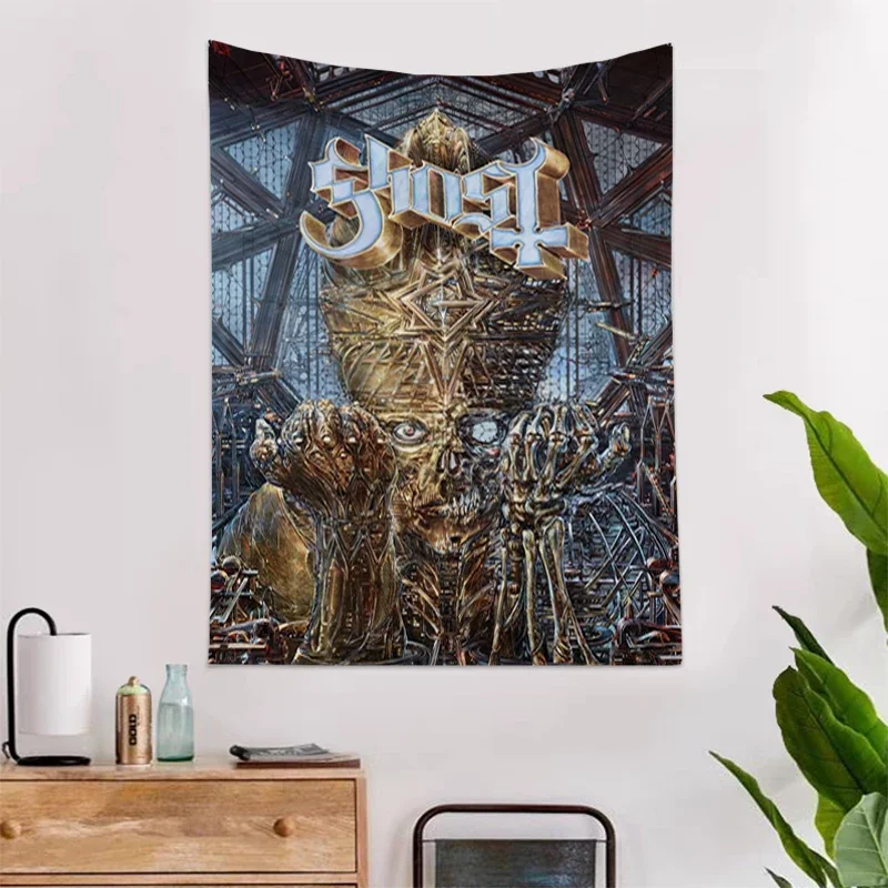 

Wall Tapestry Boho Psychedelic Hippie the Ghosts Band Aesthetic Decoration Home Decor Tapestries Room Decors Bedroom Hanging Art