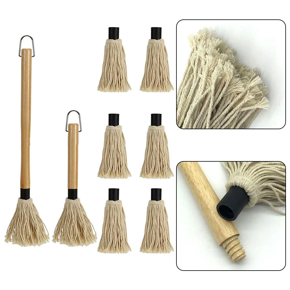 BBQ Grilling Basting Mop For BBQ Sauce Basting Grilling With 6 Extra Replacements 11.2+18 Inch BBQ Brush Outdoor Cooking
BBQ Grilling Basting Mop For BBQ Sauce Basting Grilling With 6 Extra Replacements 11.2+18 Inch BBQ Brush Outdoor Cooking