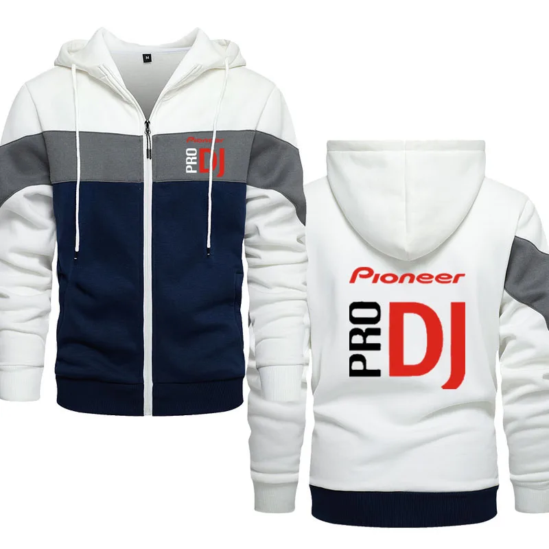 

2024 New Y2k men's hoodie Pioneer Pro Dj print men's zipper sweatshirt Men Hip hop street Three color hooded jacket for men