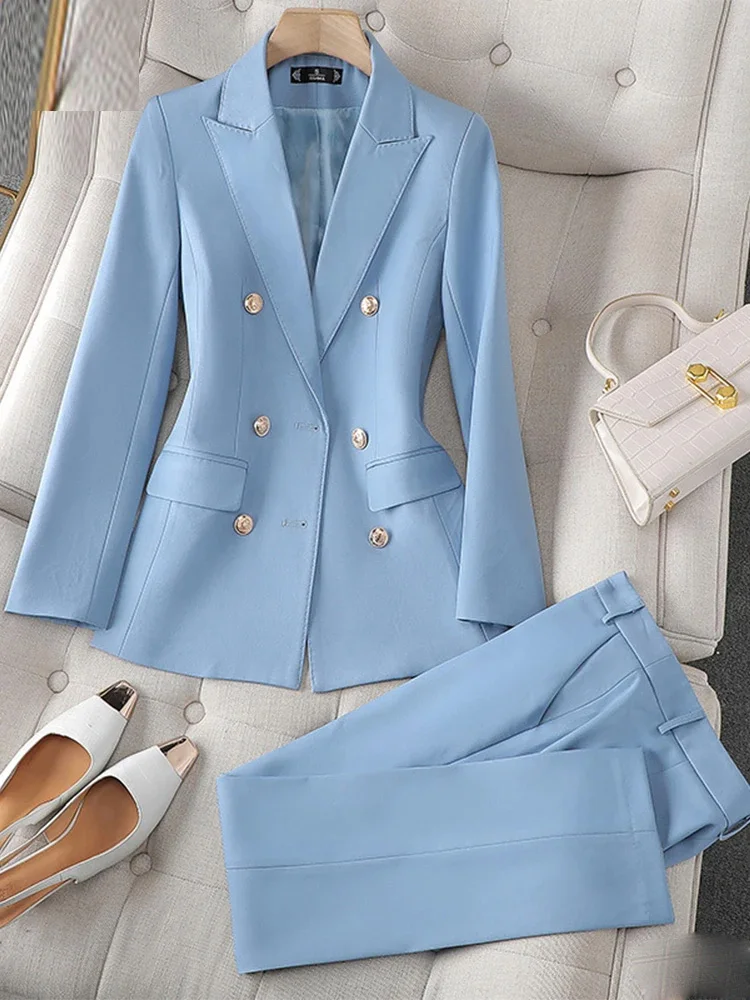 Office Ladies Women Suits Office Sets Turn Down Collar Double Breasted Long Sleeve Blazer Solid Harem Pant Suits 2-piece set
Office Ladies Women Suits Office Sets Turn Down Collar Double Breasted Long Sleeve Blazer Solid Harem Pant Suits 2-piece set