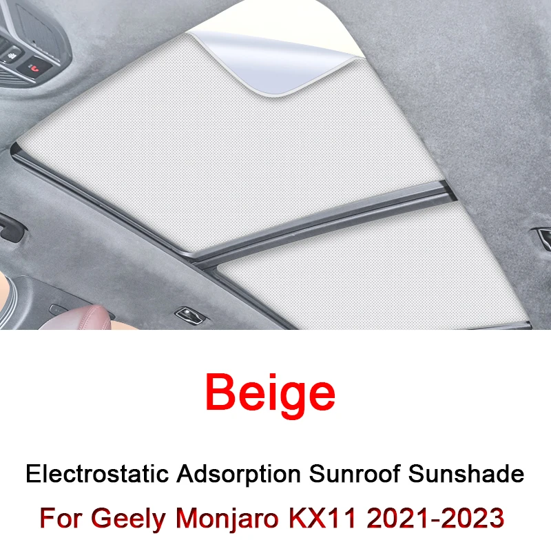 

For Geely Monjaro KX11 2021 2022 2023 Electrostatic Adsorption Car Roof Sunshade Skylight Blind Shading Windshield Sunroof Cover