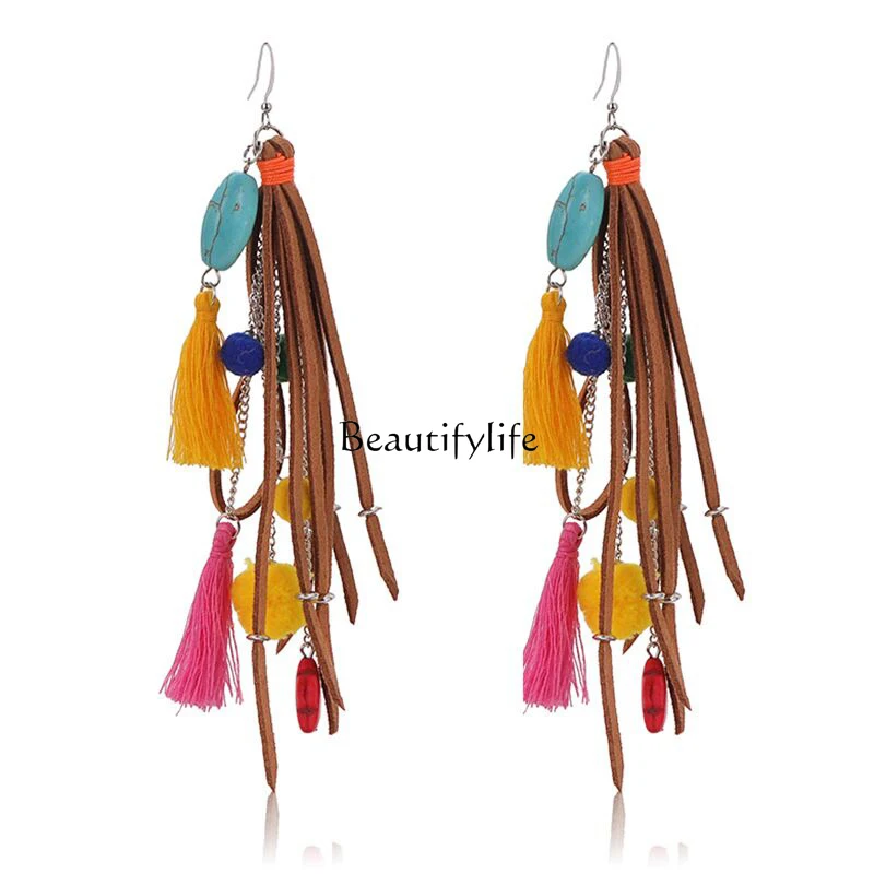 Ethnic Style Earrings Tassel Leather Rope Bohemian Wool Ball Ear Clip Vintage Tibetan Earrings
Ethnic Style Earrings Tassel Leather Rope Bohemian Wool Ball Ear Clip Vintage Tibetan Earrings