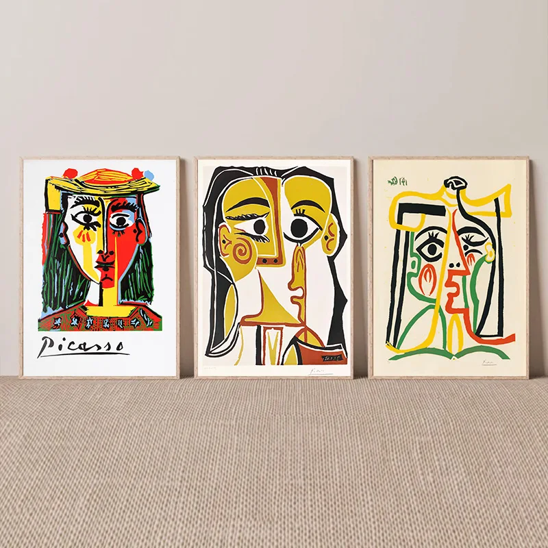

Abstract Picasso Gallery Art Wall Art Neutral Tone Corridor Poster Nordic Colour Canvas Painting Home Bedroom Decoration