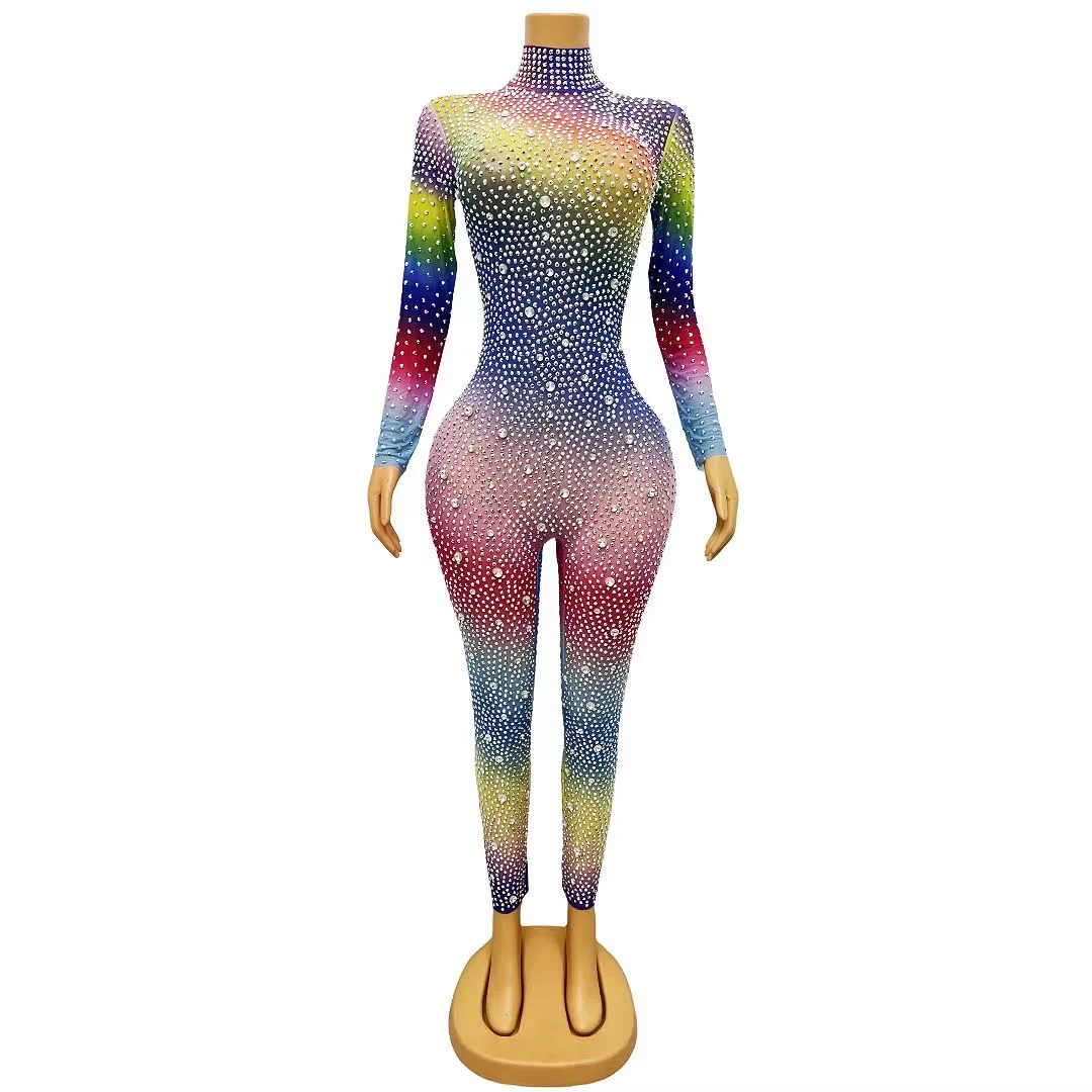Sparkly Multi-color Full Rhinestones JumpsuitBirthday Celebrate Sexy Stretch OutfitWomen Bodysuit Leggings jianbian
Sparkly Multi-color Full Rhinestones JumpsuitBirthday Celebrate Sexy Stretch OutfitWomen Bodysuit Leggings jianbian