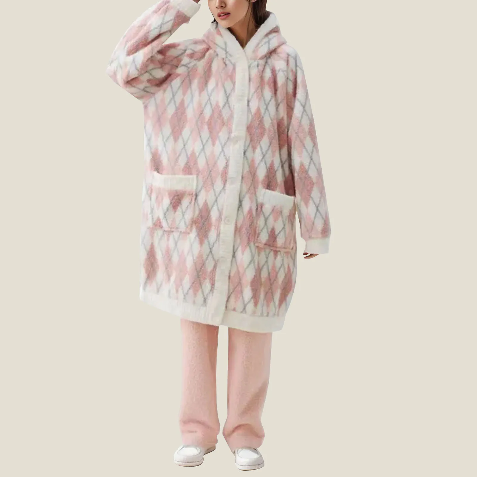 Women's Autumn And Winter Coral h Thickened Pajamas Outdoor Casual Home Wear Plaid Printed Bathrobes Store Robe
Women's Autumn And Winter Coral h Thickened Pajamas Outdoor Casual Home Wear Plaid Printed Bathrobes Store Robe