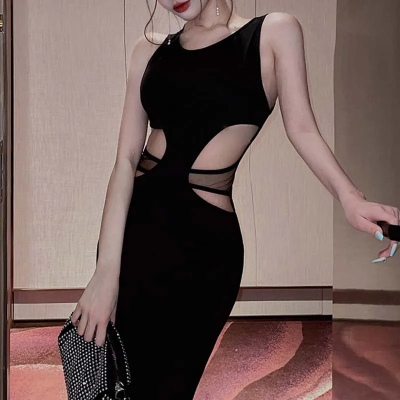Sexy Black High-waist Hollow Out Party Dress Women Summer Hotsweet Slim Solid Long Dress Fashion O-neck Ladies Robe Longue 27014
Sexy Black High-waist Hollow Out Party Dress Women Summer Hotsweet Slim Solid Long Dress Fashion O-neck Ladies Robe Longue 27014