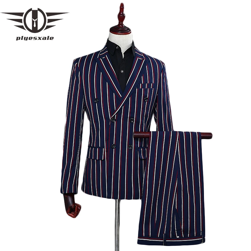 Plyesxale 2023 Mens Double Breasted Suit Slim Fit Stripe Suits For Men Navy Blue White Men's Wedding Groom Suits Prom Wear Q448
Plyesxale 2023 Mens Double Breasted Suit Slim Fit Stripe Suits For Men Navy Blue White Men's Wedding Groom Suits Prom Wear Q448