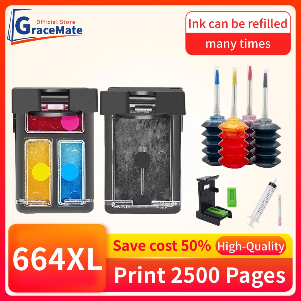 

664xl Refill Kit Replacement Ink Cartridge for hp 664 hp664 Deskjet 1115 2135 3635 2138 3636 3638 4535 4536 4538 4675 4676 4678