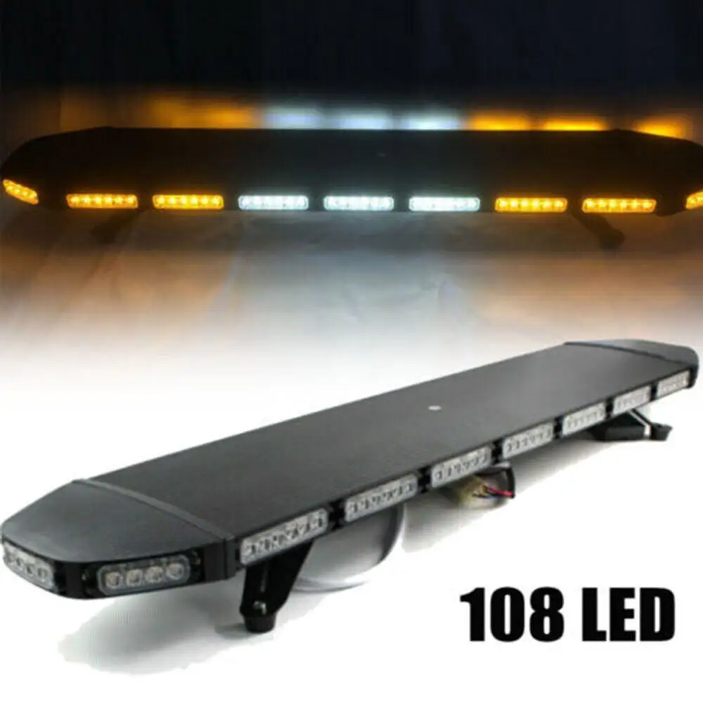 

47'' 108 LED Emergency Strobe Light Bar Beacon Warn Tow Truck Response Signal Lamp 108W 12V / 24V