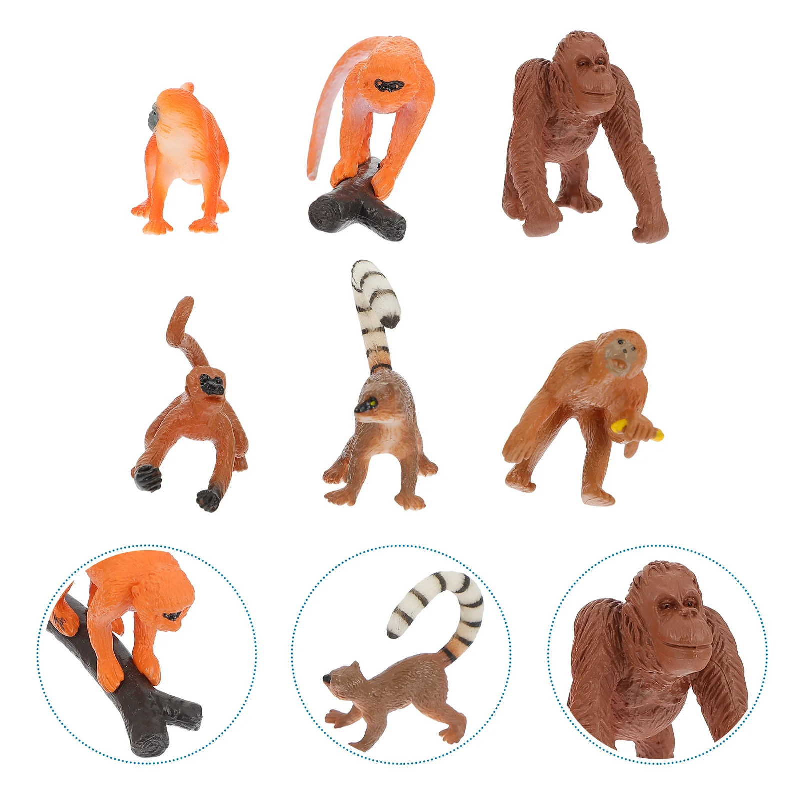 6 PCS Monkey Model Imitation Models Mini Animal Adornments Plastic Simulation Toy
6 PCS Monkey Model Imitation Models Mini Animal Adornments Plastic Simulation Toy