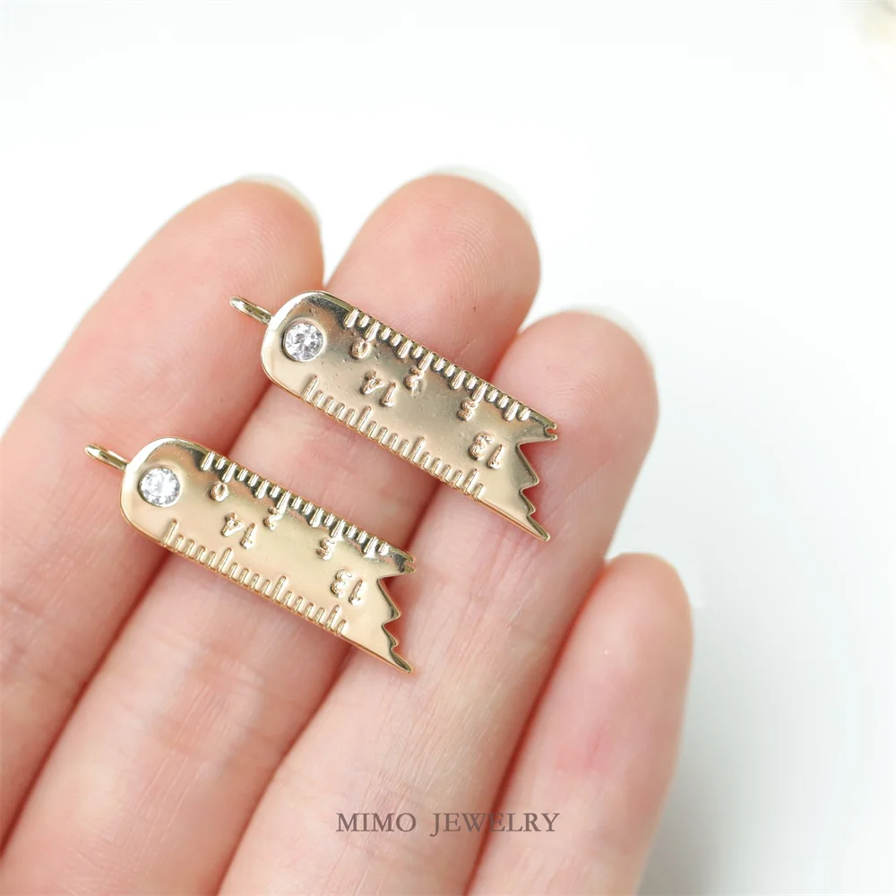 Micro inlaid zircon ruler personality Charm Pendants 14K Real Gold Plated Brass Jewelry Making Supplies Diy Accessories M-410
Micro inlaid zircon ruler personality Charm Pendants 14K Real Gold Plated Brass Jewelry Making Supplies Diy Accessories M-410