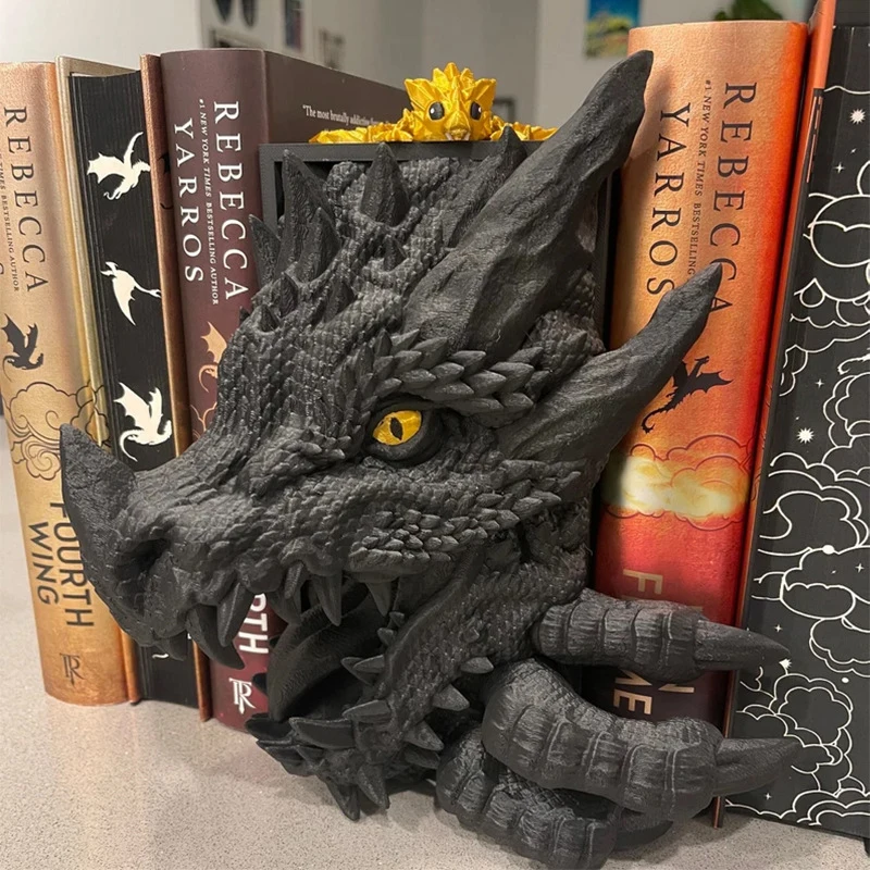 

Dragon Statue Bookend Resin Book Support Decorative Figurine Tabletop Ornament For Living Room Shelves Desk Office Birthday Gift