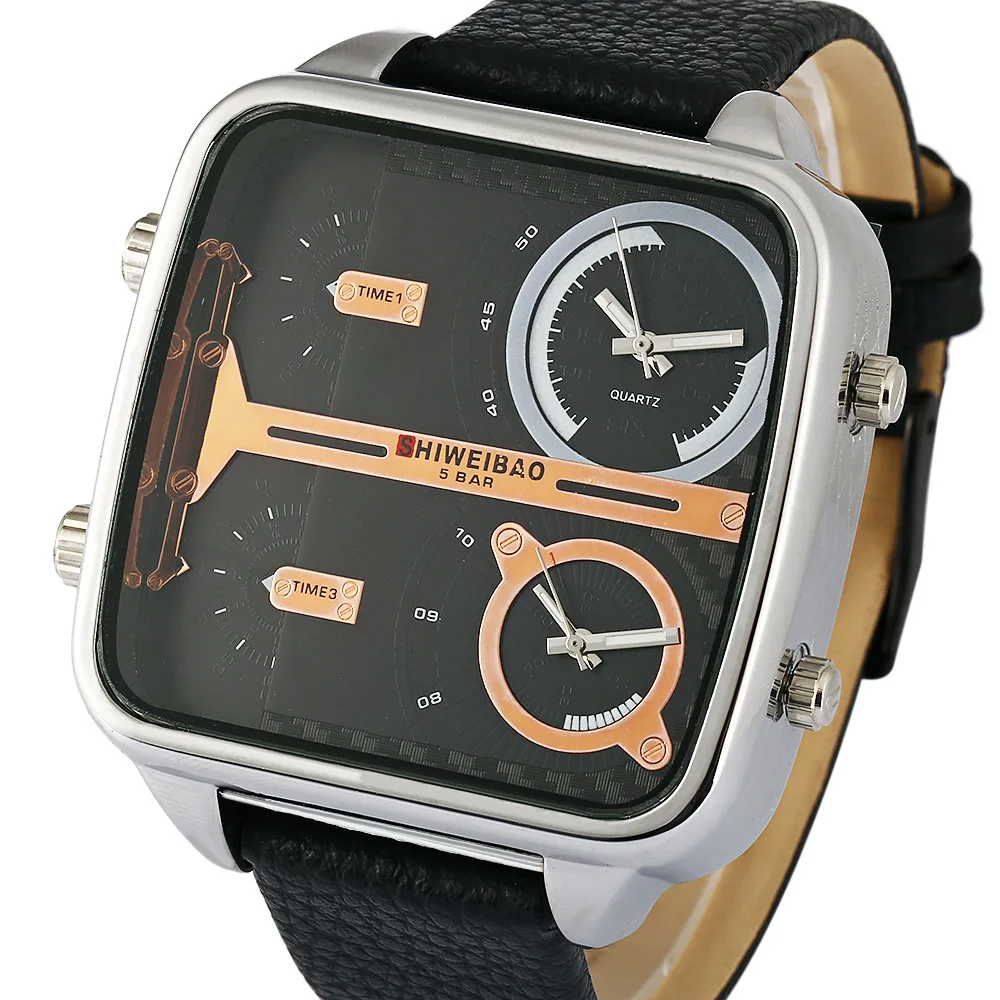 

Man Pair Movement DZ Time Classic Quartz Belt Watch Large Dial Fashion Retro watches mens 2022 watches for men