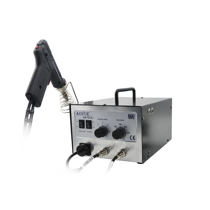 701A+ Brand 2 in 1 BGA Desoldering Station Electric Vacuum Desoldering Pump Solder Sucker Gun +Soldering Station
701A+ Brand 2 in 1 BGA Desoldering Station Electric Vacuum Desoldering Pump Solder Sucker Gun +Soldering Station