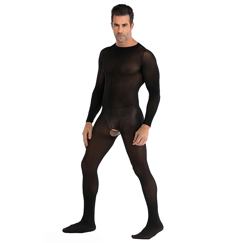 Men Sexy See-Through High Stretch Open Crotch Jumpsuit Round Neck Solid Color Long Sleeve Nightclub Pajamas Bodysuit Underwear
Men Sexy See-Through High Stretch Open Crotch Jumpsuit Round Neck Solid Color Long Sleeve Nightclub Pajamas Bodysuit Underwear