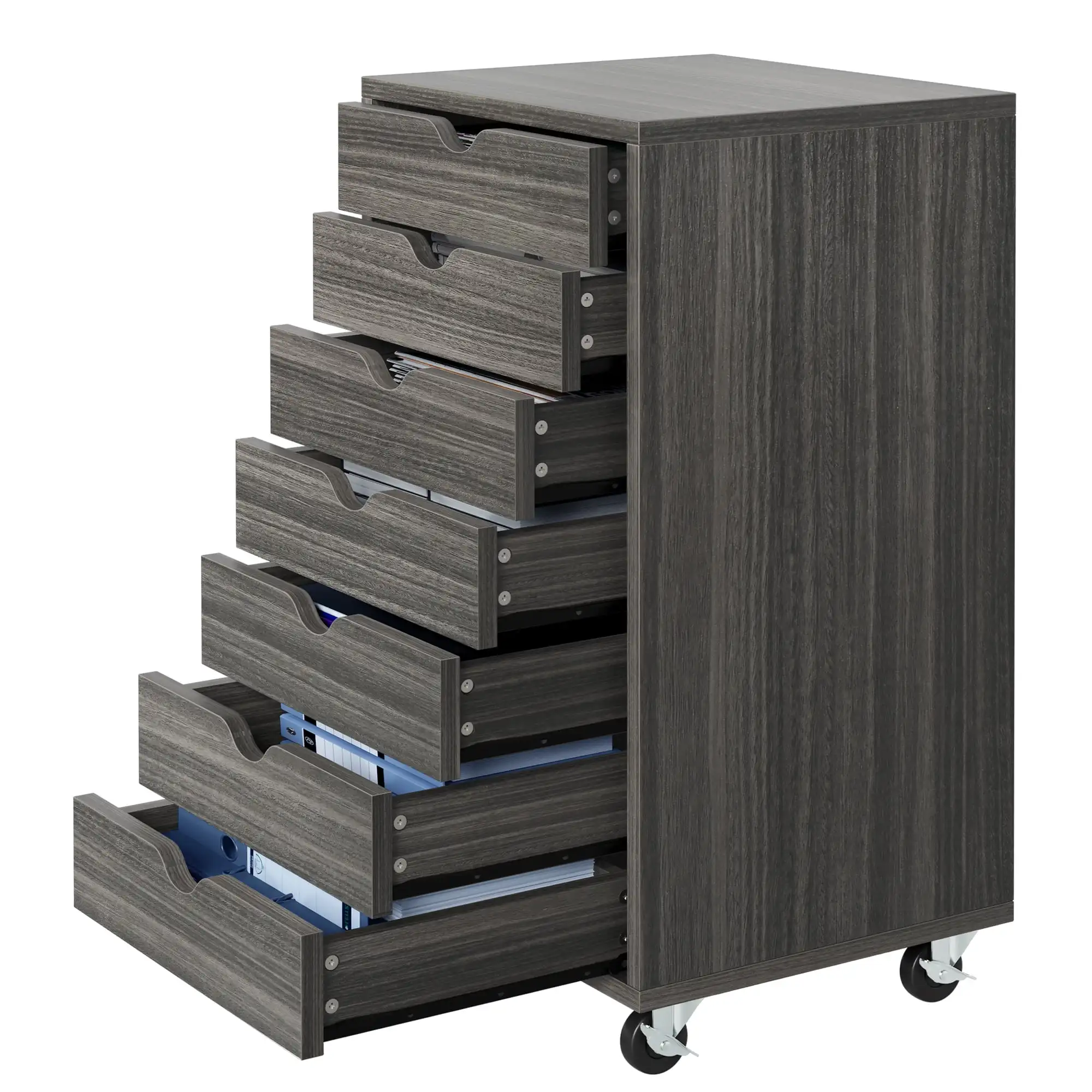 Dextrus 7-Drawer File Cabinets Office Wooden File Cabinet Chest Mobile Organizer Storage Rolling Storage Drawer Cabinet Gray
Dextrus 7-Drawer File Cabinets Office Wooden File Cabinet Chest Mobile Organizer Storage Rolling Storage Drawer Cabinet Gray