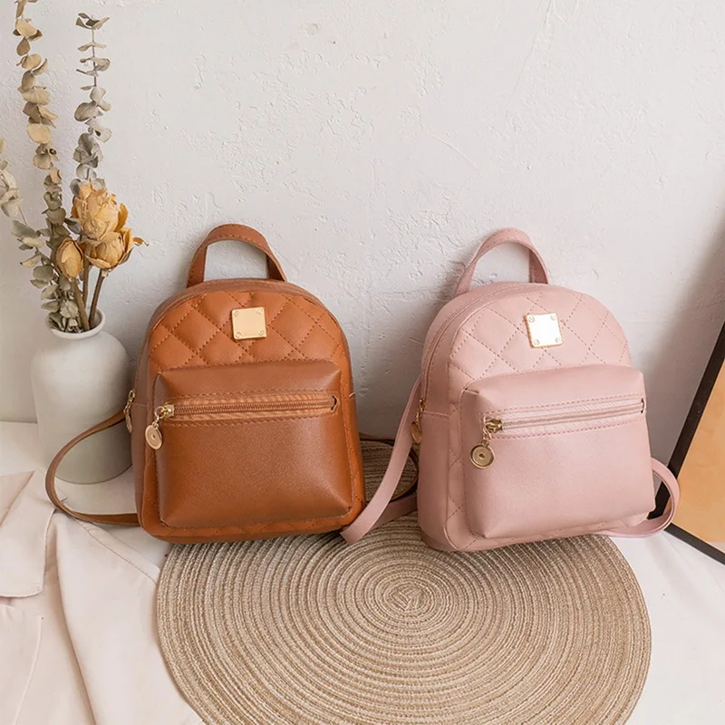Fashion Mini Women's Backpacks 2022 Trend PU Leather Female Bag Small
