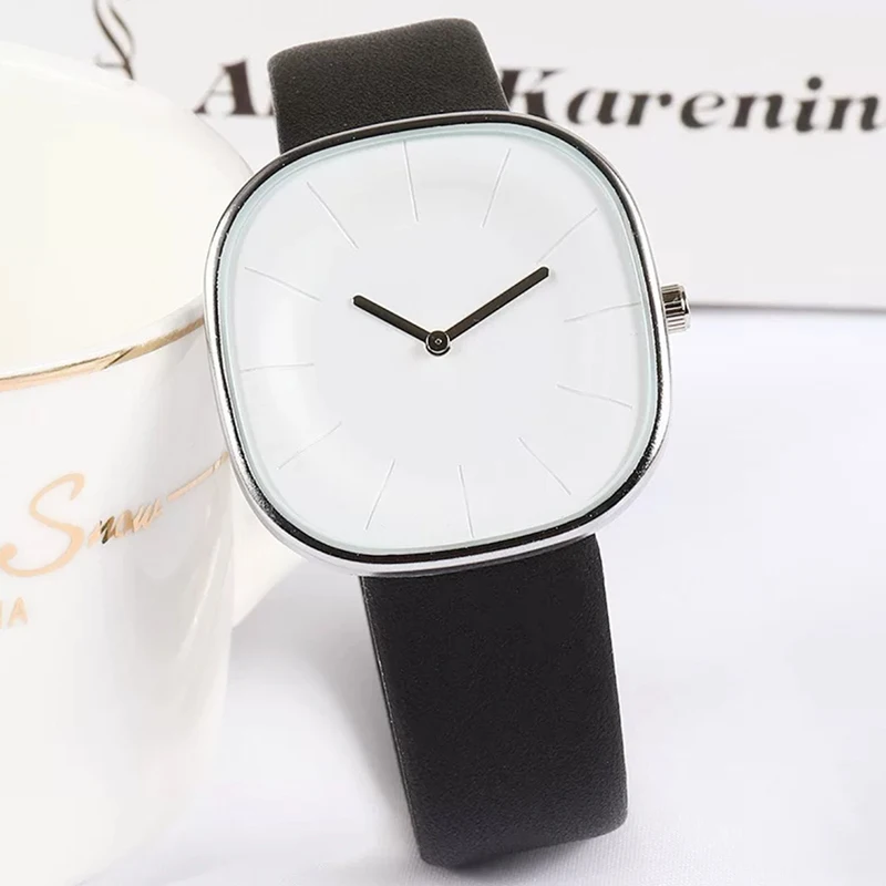 

Korean Women’s Watches Luxury Brand Ladies Solid Square Quartz Watch Leather Straps Wristwatche Simple Female Clock Reloj mujer