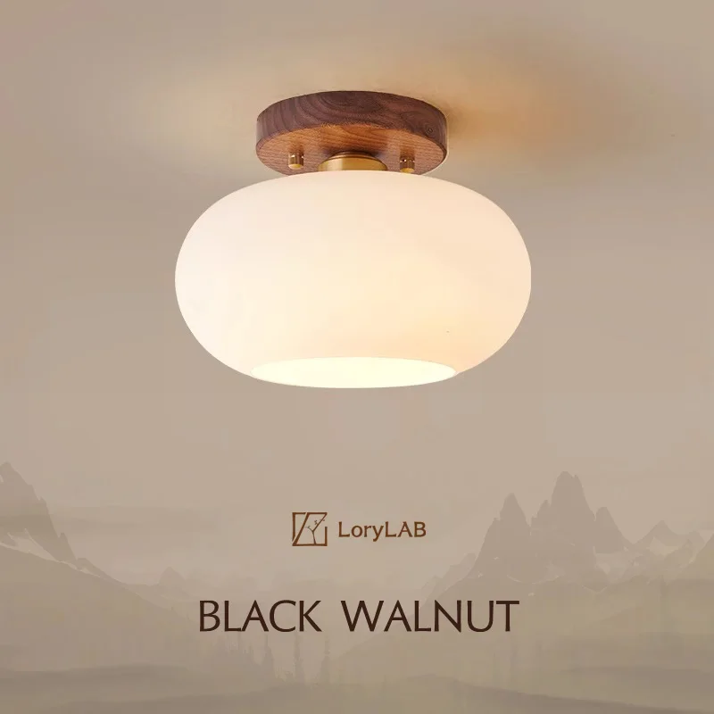 

Walnut Wood ceiling light, Wabi-sabi Modern style, Aisle lighting for Bedroom, Living, Corridor, Aisle balcony, Entrance Hall