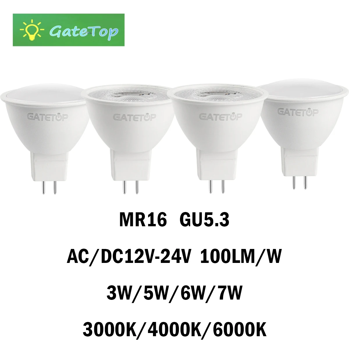 

5/10/15/20PCS MR16 LED Spotlight GU5.3 Low Voltage AC/DC12-24V 3/5/6/7W 120/38Degree No Flicker High Lumen for Interiors