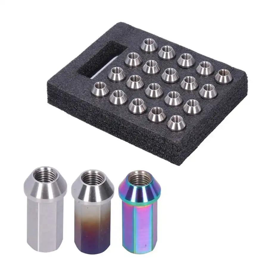 

20pcs Wheel Lug Nuts M12x1.5 / M12x1.25 / M14x1.5 / 1/2-20 Thread 45mm Height T304 Stainless Steel for Car Modification