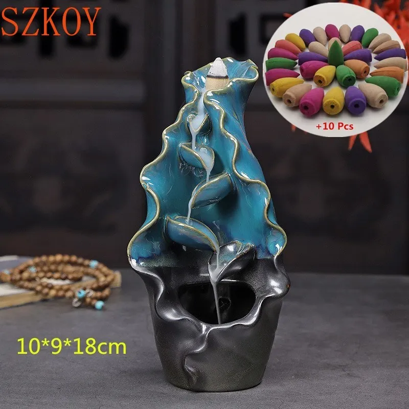 With 10Cones Free Gift Waterfall Incense Burner Ceramic Incense Holder,Option for Mixed Incense Cones (Burner Multiple styles)
With 10Cones Free Gift Waterfall Incense Burner Ceramic Incense Holder,Option for Mixed Incense Cones (Burner Multiple styles)