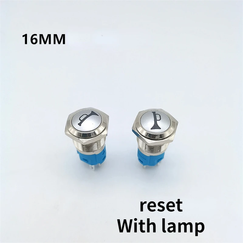 Electric motorcycle horn refitted metal waterproof switch button opening 16mm12V24V with LED light
Electric motorcycle horn refitted metal waterproof switch button opening 16mm12V24V with LED light