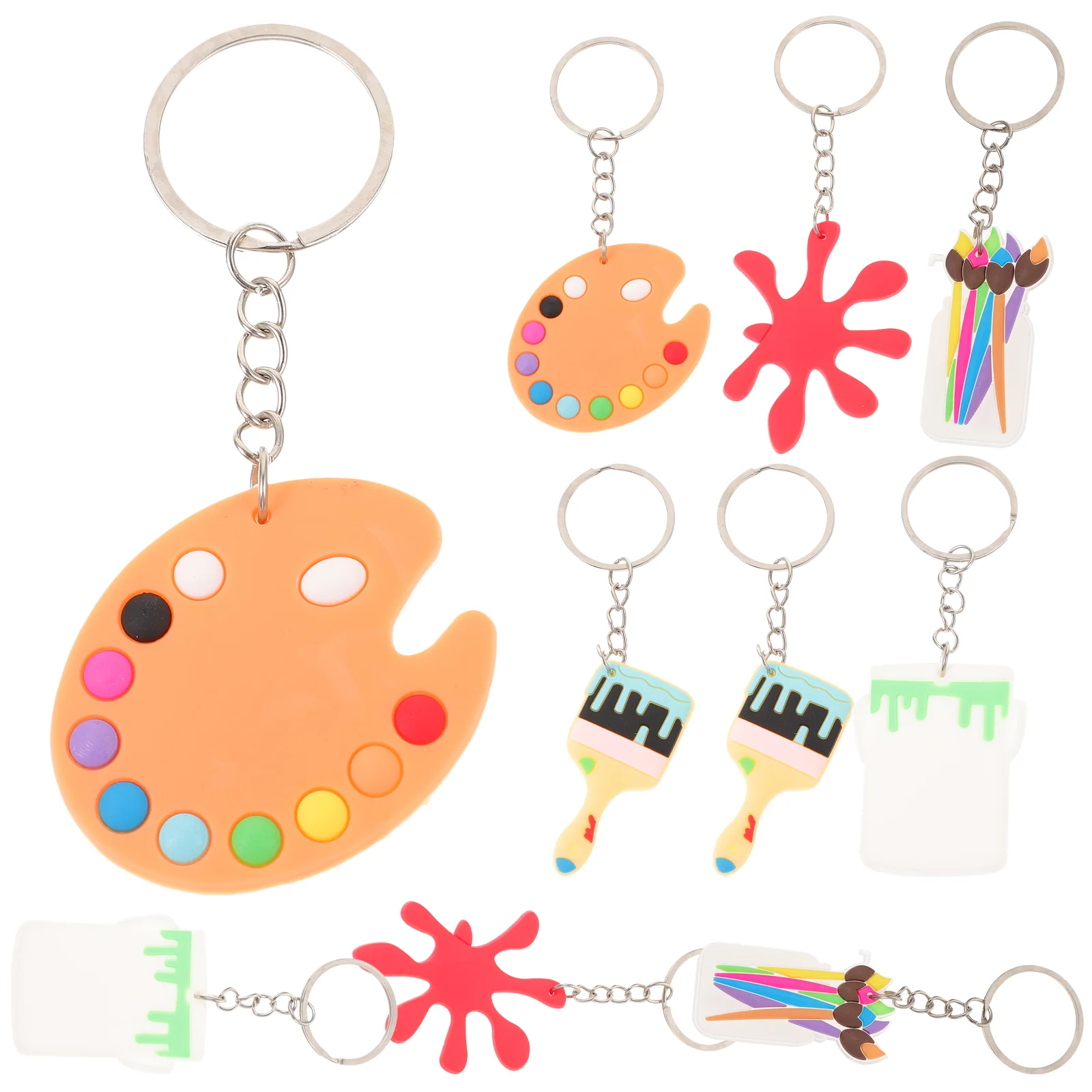 

10 Pcs Artist Key Ornament Keys Hanging Accessories Silicone Keychain The Gift Decorate Pvc Keychains Child