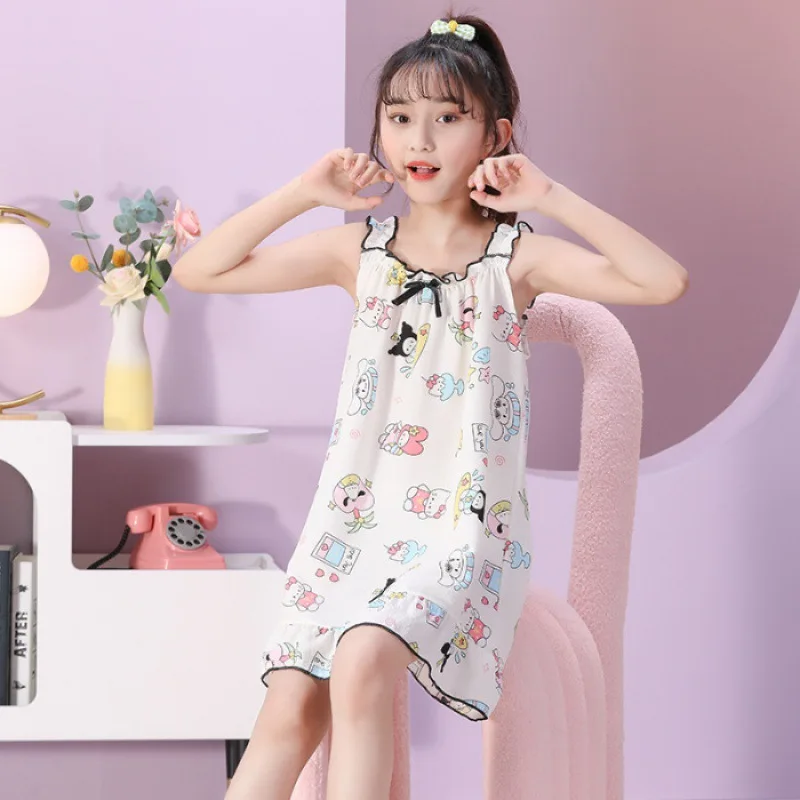 Anime Hello Kittys Cinnamorolls Children's Pajamas Kawaii Nightgown Cute Nightdress Short-sleeve Sleepwear Dress Girl Gift 
Anime Hello Kittys Cinnamorolls Children's Pajamas Kawaii Nightgown Cute Nightdress Short-sleeve Sleepwear Dress Girl Gift