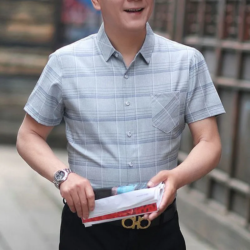 2023 New Summer Fashion Versatile Casual Short Sleeve True Pocket Colored Jacquard Polo Collar Grandpa Loose Style Men's Shirt
2023 New Summer Fashion Versatile Casual Short Sleeve True Pocket Colored Jacquard Polo Collar Grandpa Loose Style Men's Shirt