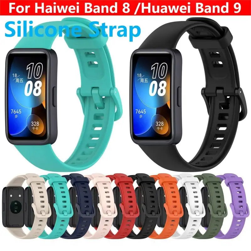 

Силиконовый ремешок для смарт-часов Huawei Band 9 8, сменный Браслет из ТПУ, спортивный браслет, наручные Смарт-часы Band8, аксессуары Band9