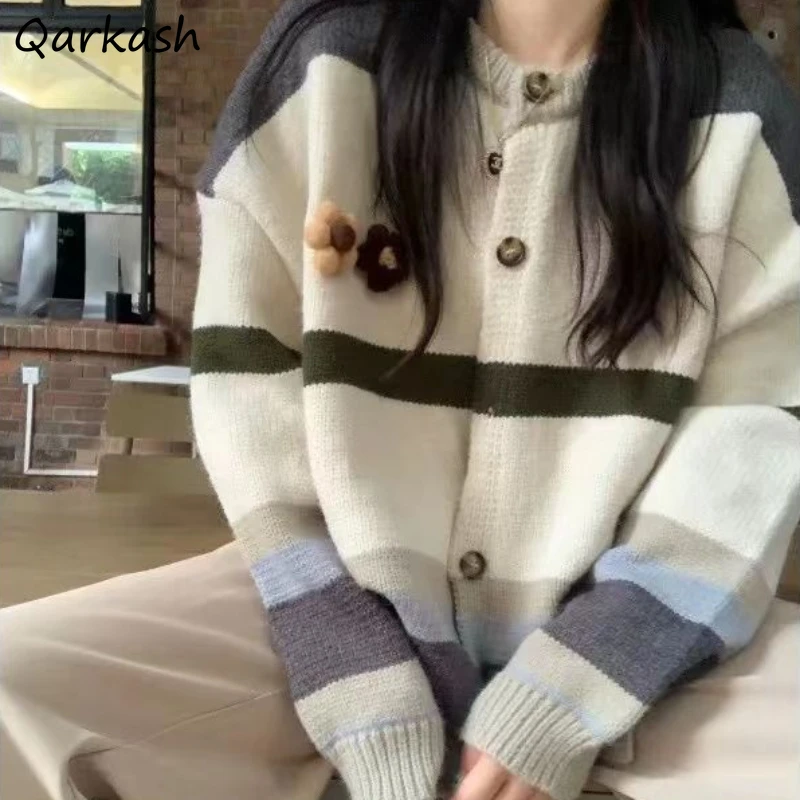 Striped Vintage Cardigans Women Winter Appliques Designed Ins Chic Lovely Student Ulzzang Harajuku Basic Sweaters Gentle Popular
Striped Vintage Cardigans Women Winter Appliques Designed Ins Chic Lovely Student Ulzzang Harajuku Basic Sweaters Gentle Popular