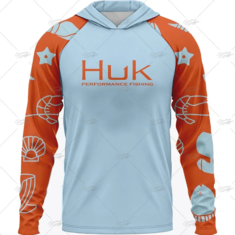 

HUK Jersey Fishing Clothing Summer Crewneck Shirt Tops Print Camisa De Pesca Fishing Long Sleeve Uv Protection Wear Hoody
